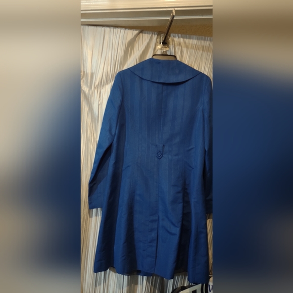 Mossimo Electric blue long dress coat missing a button - Picture 8 of 9